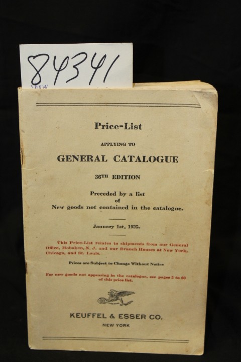 Keuffel & Esser Co Price List Applying to General Ca…