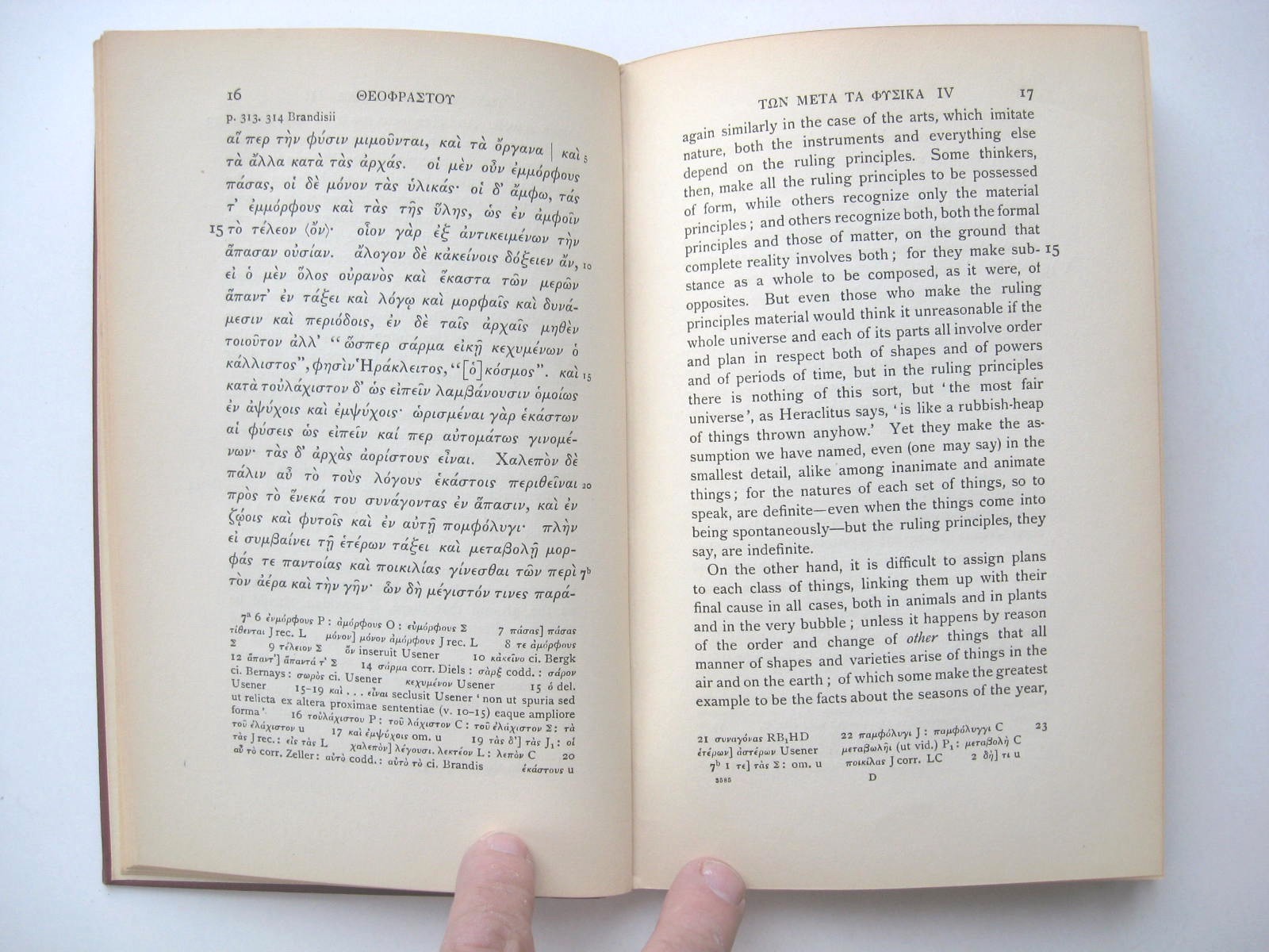 METAPHYSICS ~ Theophrastus HC 1929 1st Ed. Trans. W. Ross & F. Fobes SIGNED – K1