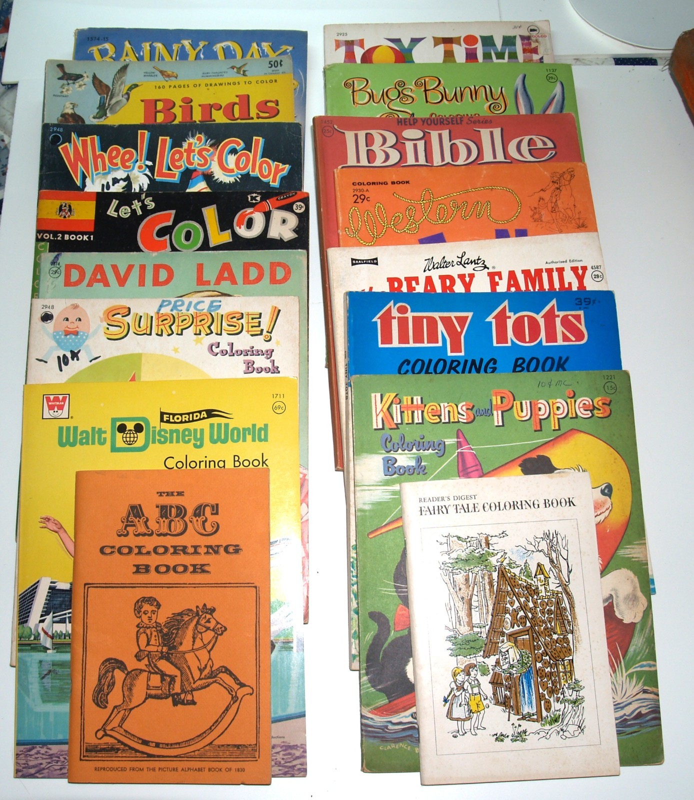 16 Vintage Coloring book from 1949 thru 1972 Good condition, some coloring