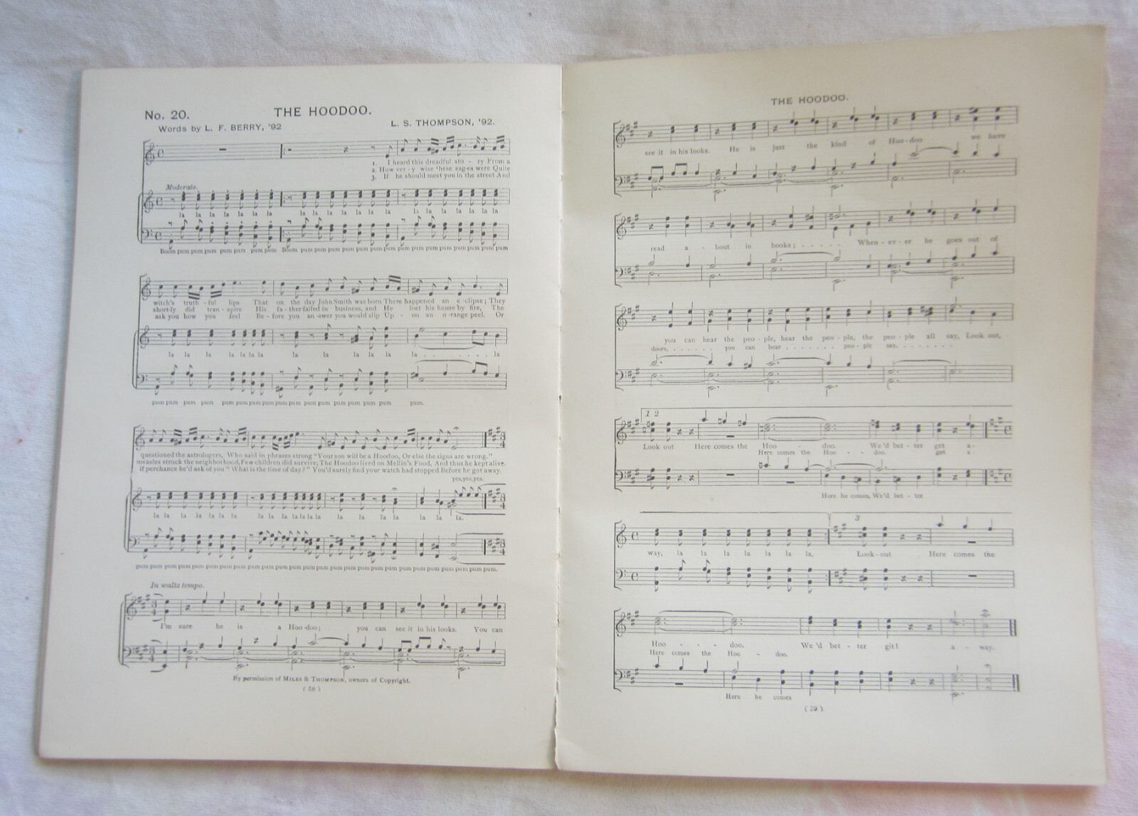 The NEW HARVARD SONG BOOK — Revised & Enlarged Edition — OLIVER DITSON, 1896