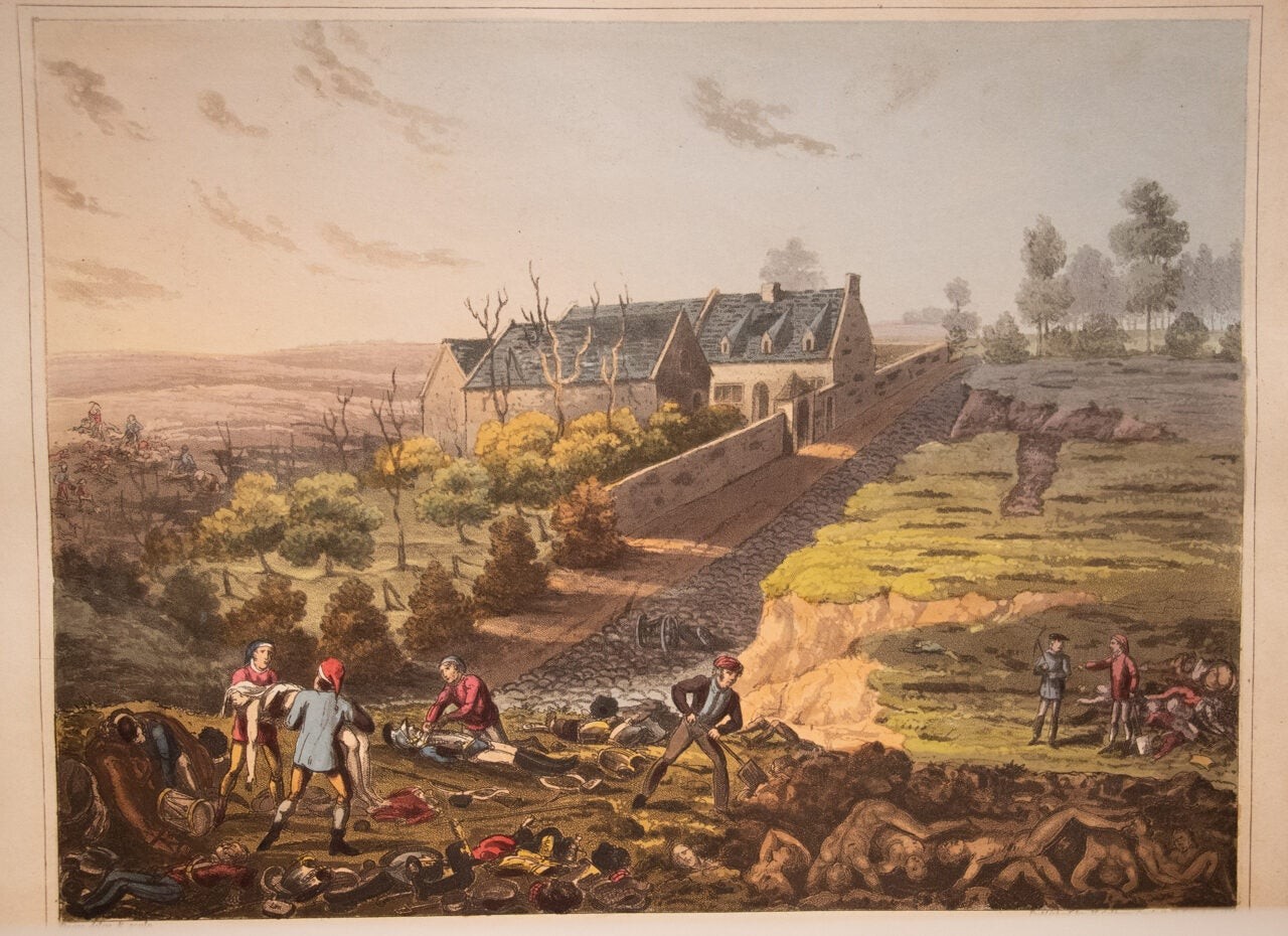 1817 The Battle of Waterloo Bound by Riviere Color Plates First Edition 12″ Tall