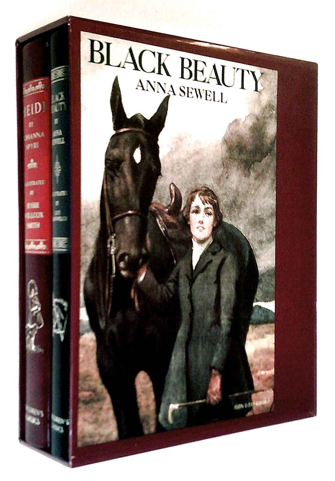 2 Volume Set ~ BLACK BEAUTY & HEIDI ~ Quarterbound in Genuine Bonded Leather
