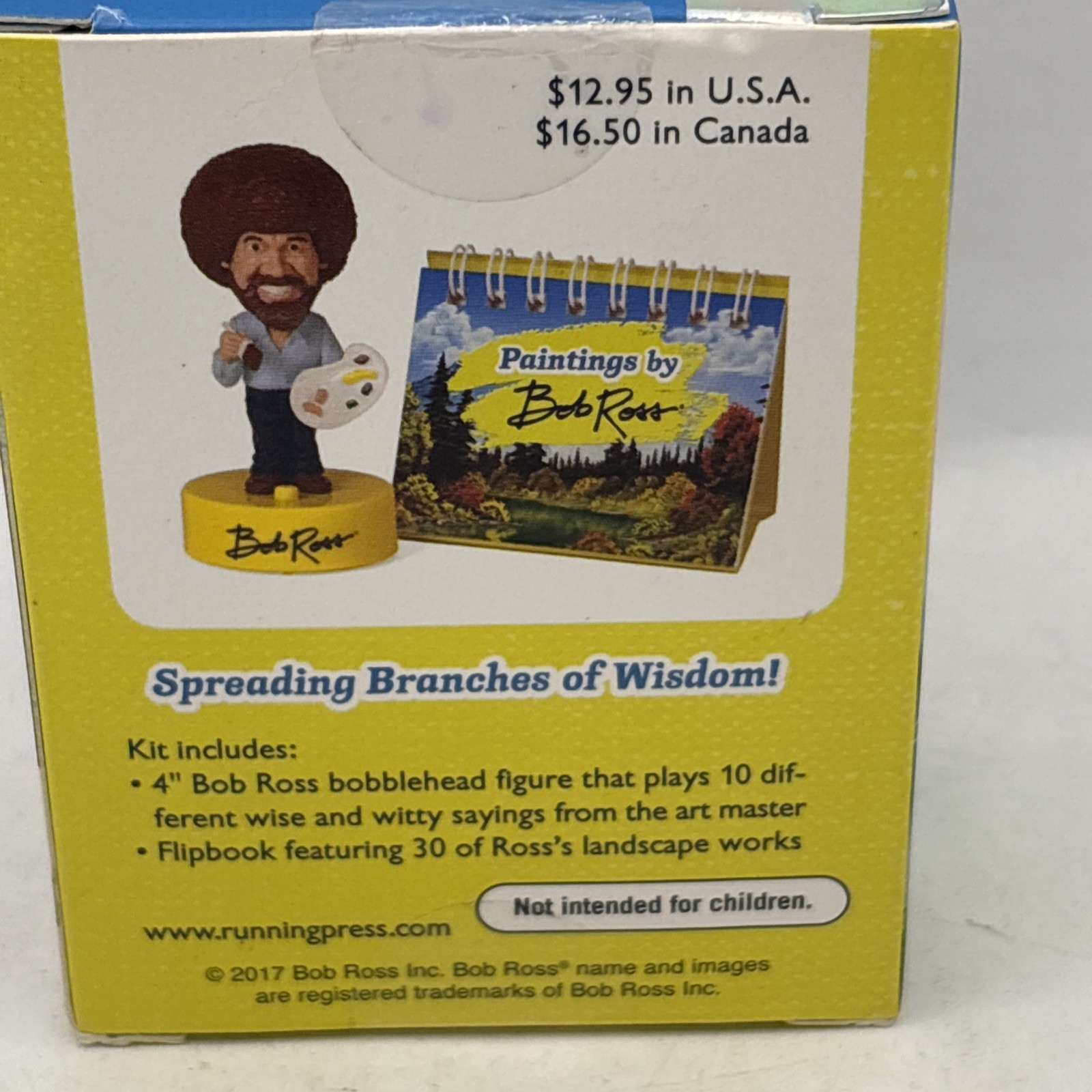 Bob Ross Talking Bobblehead With Sound Deluxe Mega Kit Running Press New 4” Tall