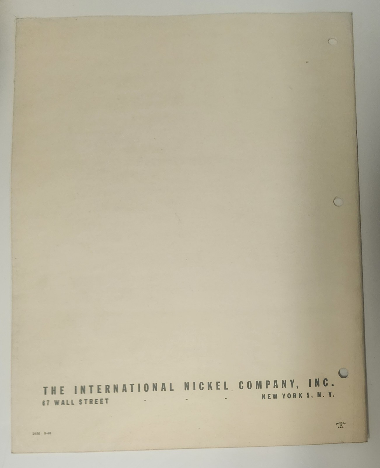 The International Nickel Company NICKEL ALLOYS in MINING and MILLING EQUIPMENT