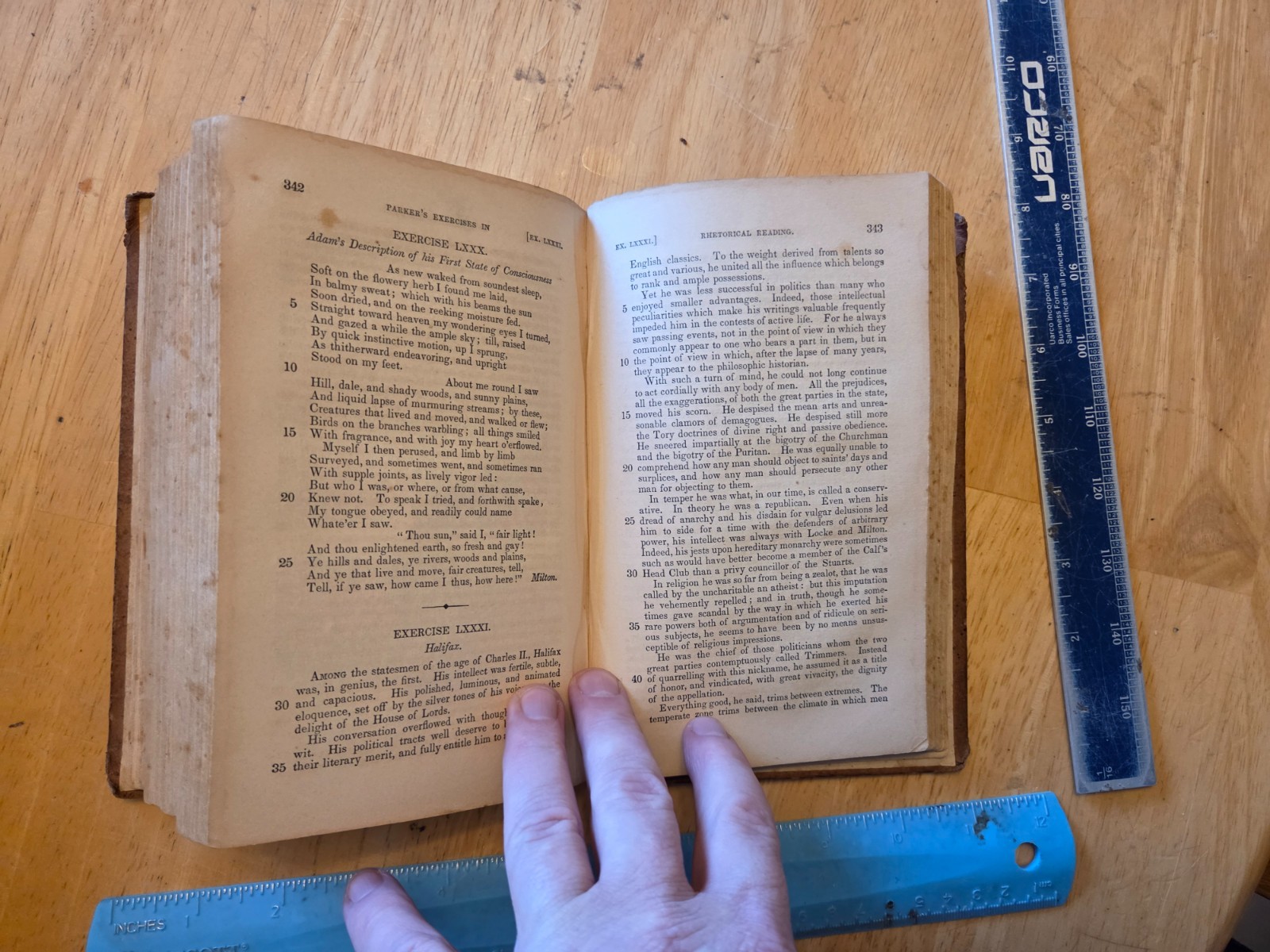 Exercises in Rhetorical Reading by Richard Parker – 1850 A. S. Barnes Hardcover