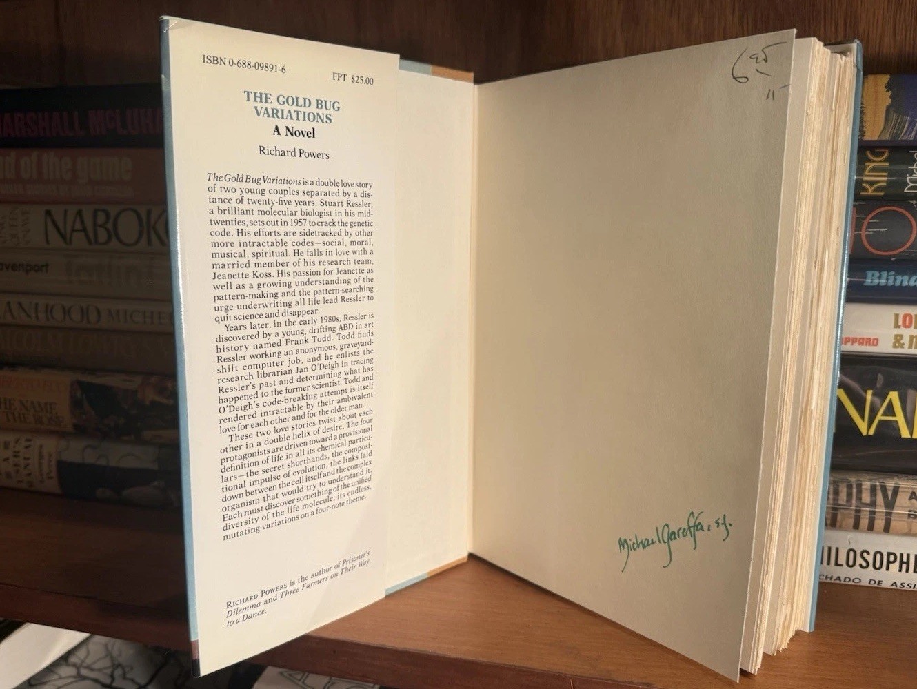 Richard Powers / The Gold Bug Variations / 1st/1st / HCDJ / W. Morrow, 1991