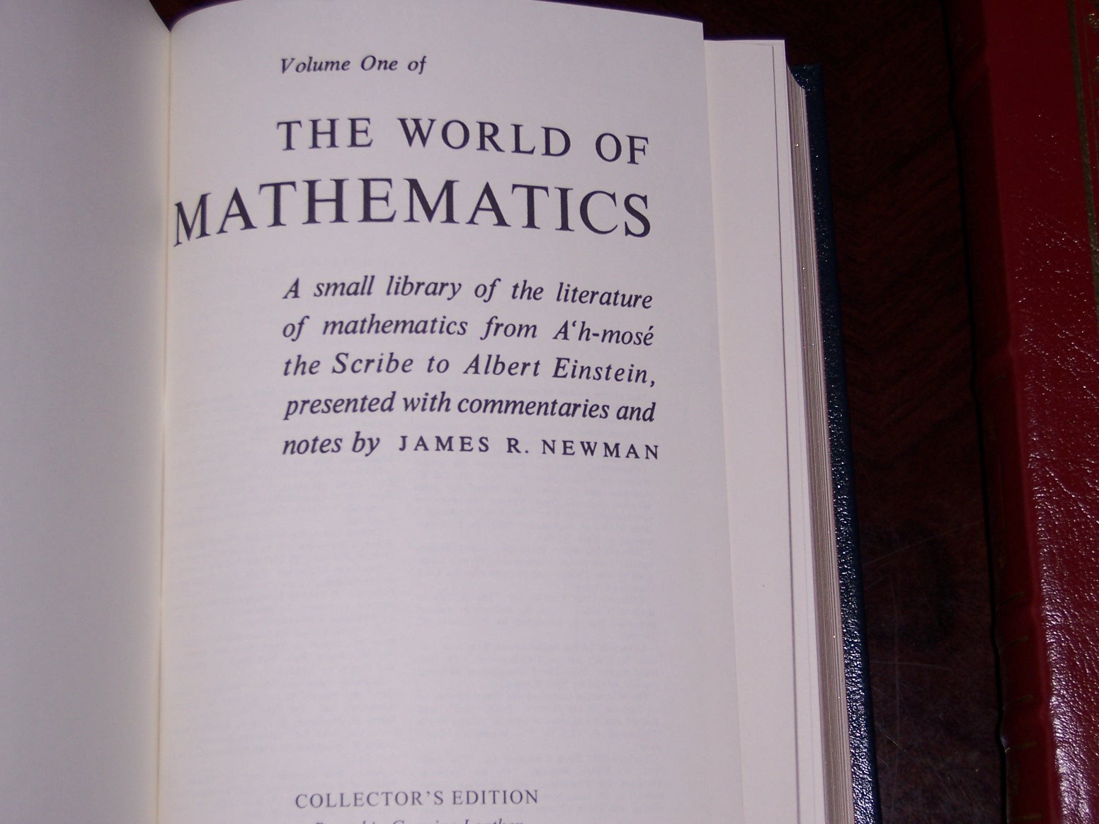 Easton Press The WORLD OF MATHEMATICS by James R Newman in 4 vols