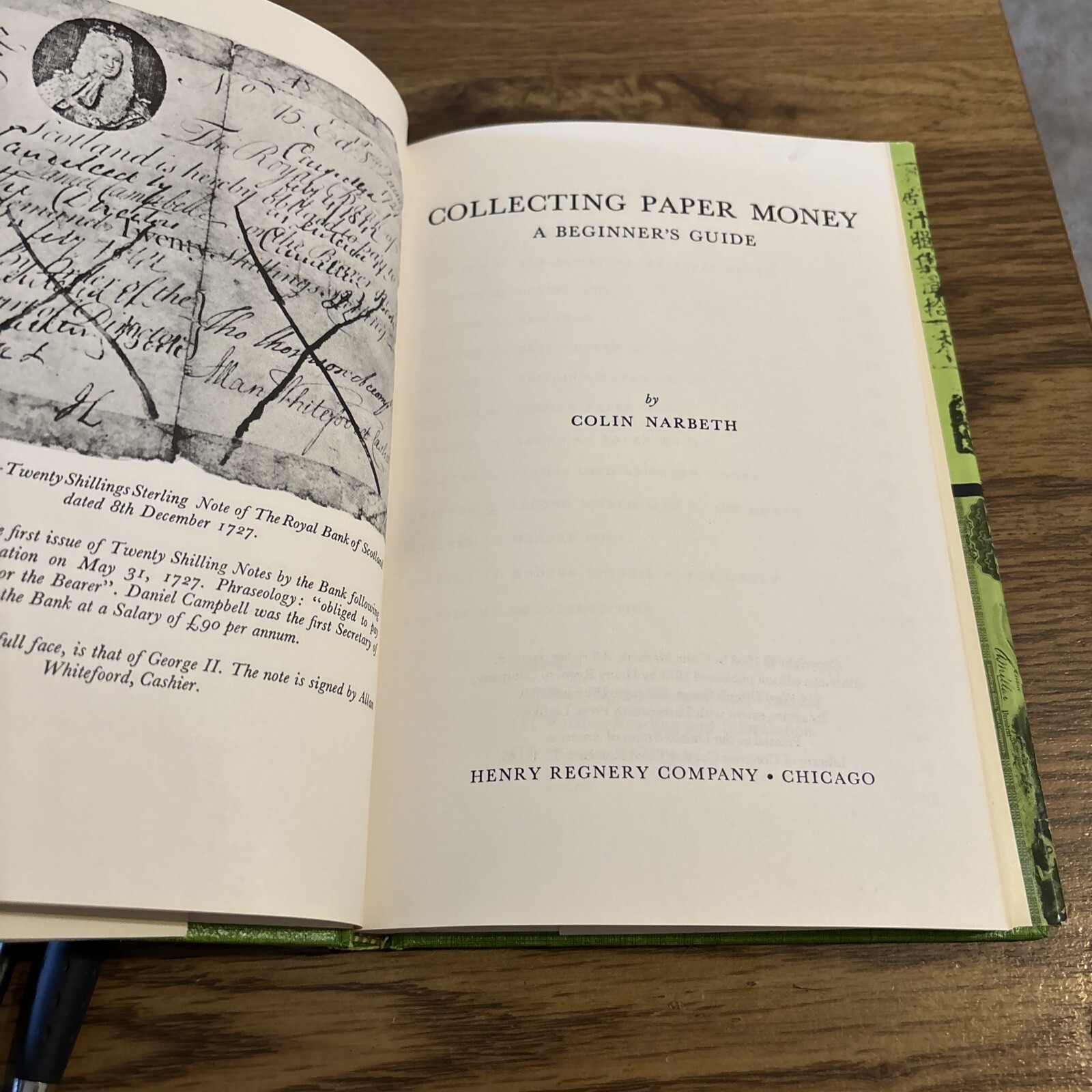 Collecting Paper Money A Beginners Guide – by Colin Narbeth 1973 Regnery HC DJ
