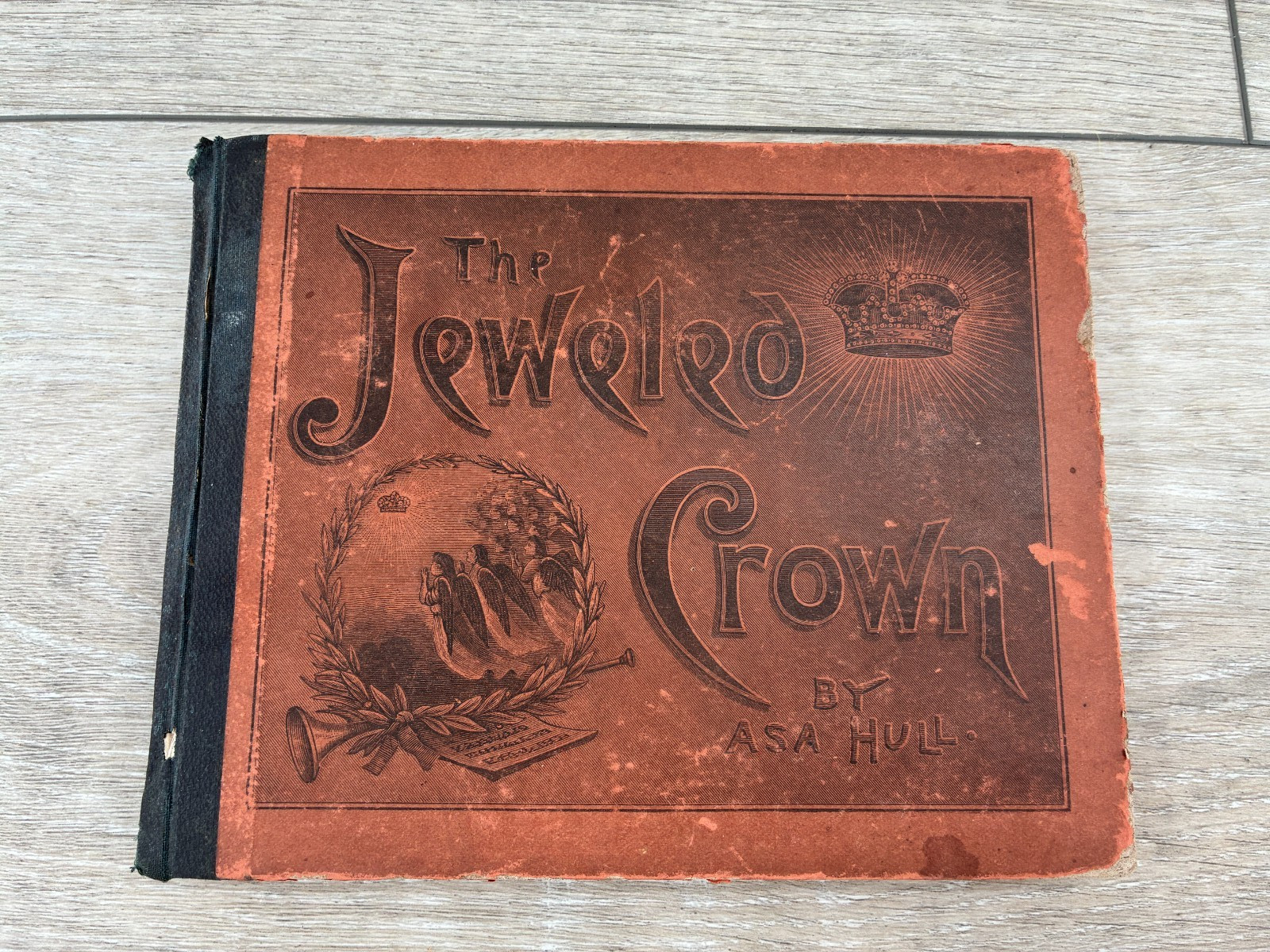 The Jeweled Crown Antique 1891 Childrens Sunday School Hymnal Book Asa Hull Rare