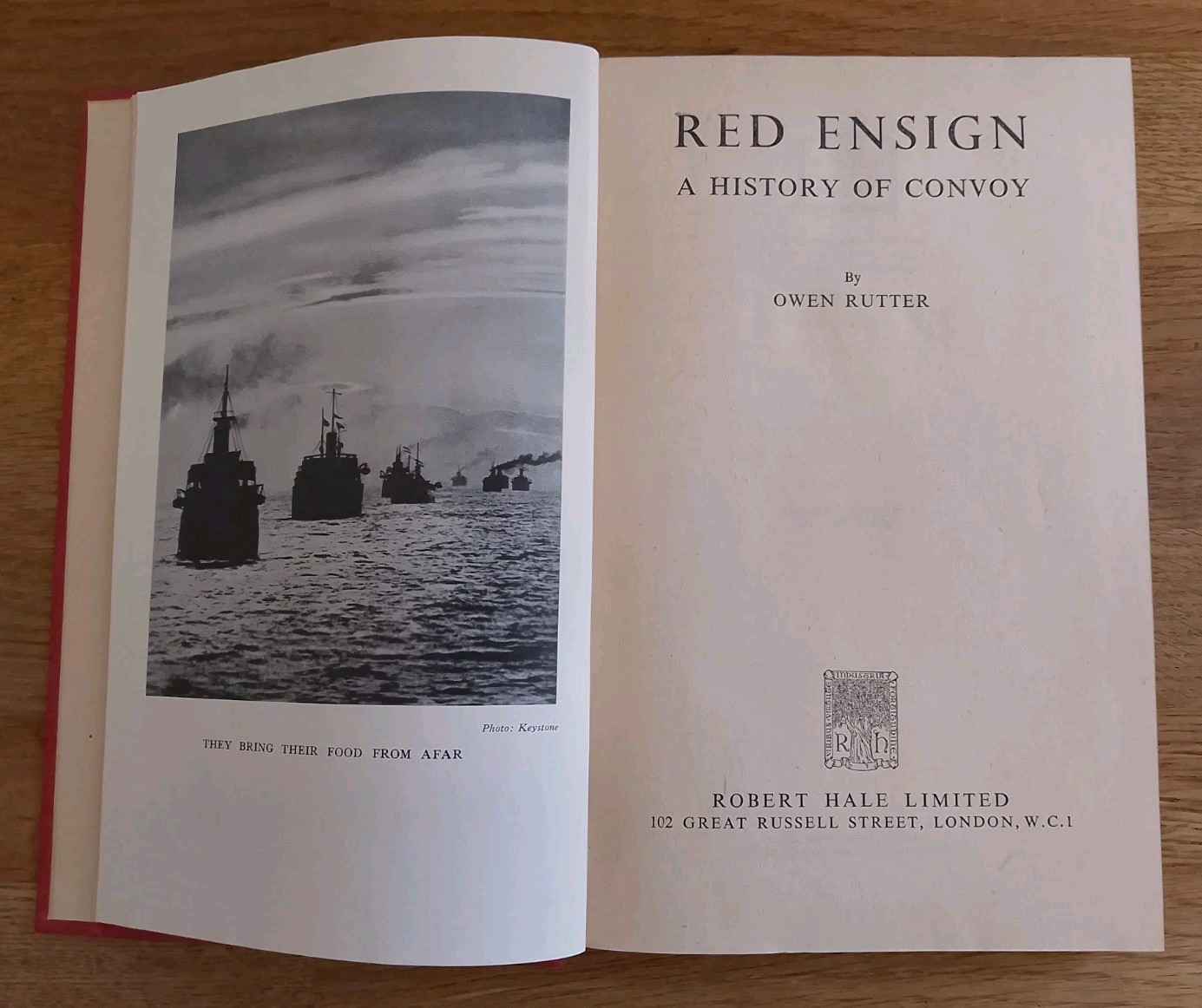 BOOK – Red Ensign History Of Convoy By Owen Rutter 1943 HB No DJ Robert Hale
