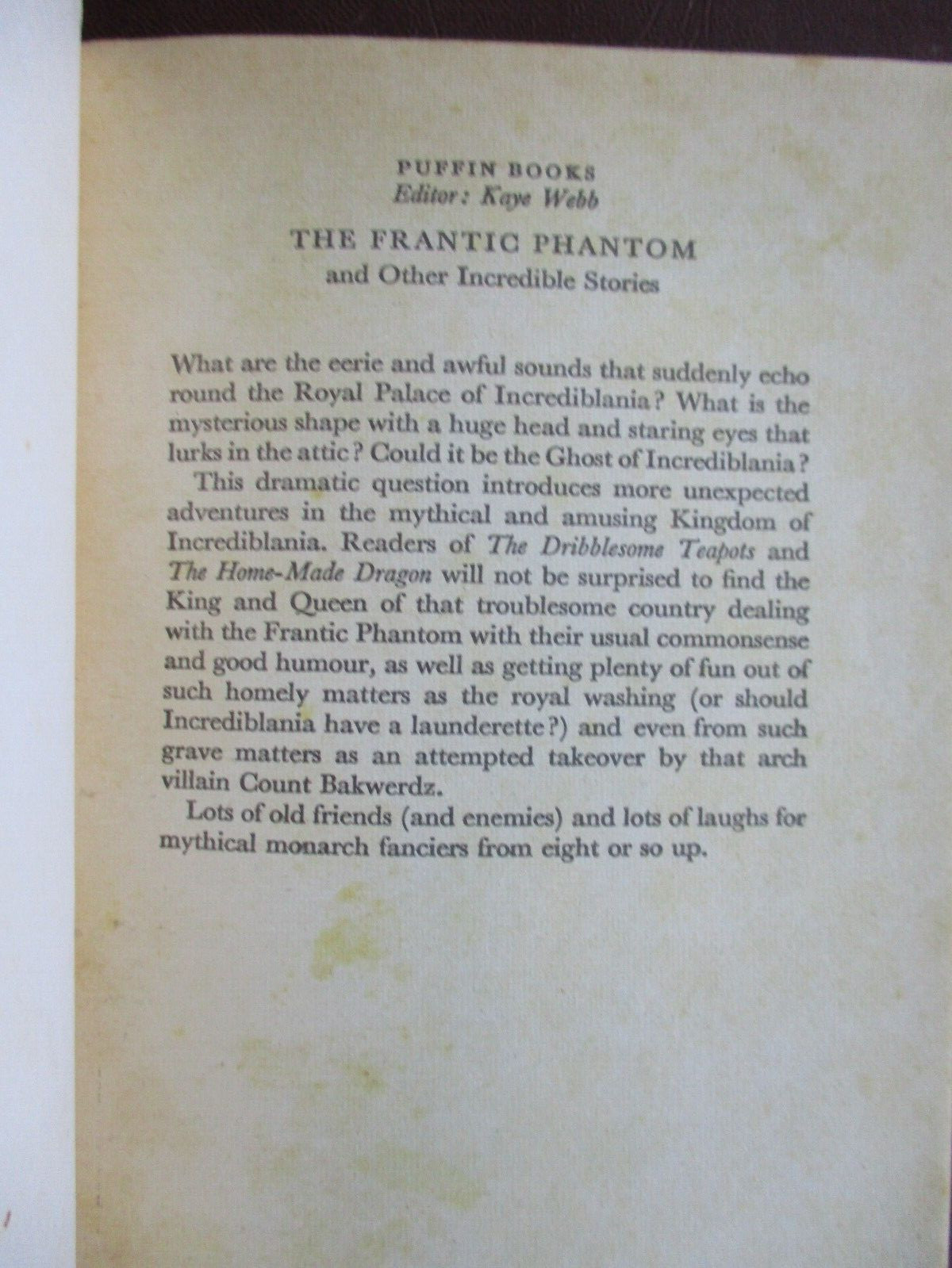 Norman Hunter The Frantic Phantom & Other Stories Puffin Book Vintage 1976