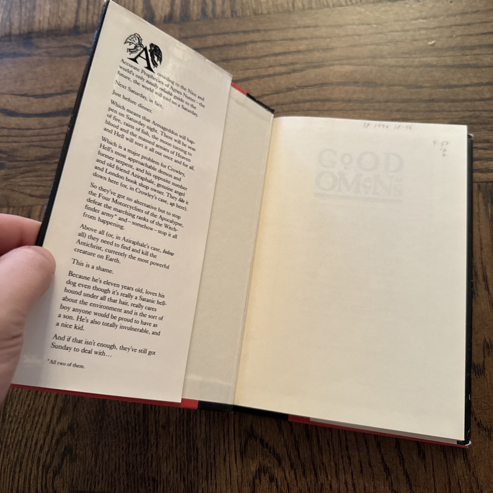 Good Omens By Neil Gaiman & Terry Pratchett BCE Book Club Edition