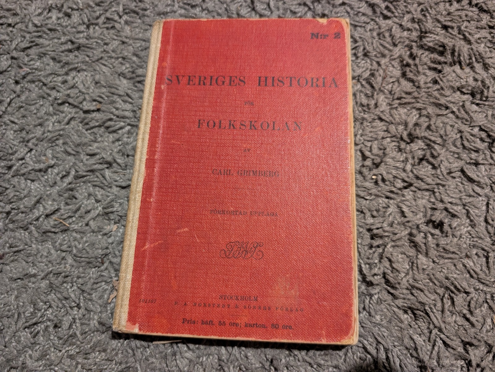 Antique History Of Sweden For Public School (c.1910, HC) in Swedish