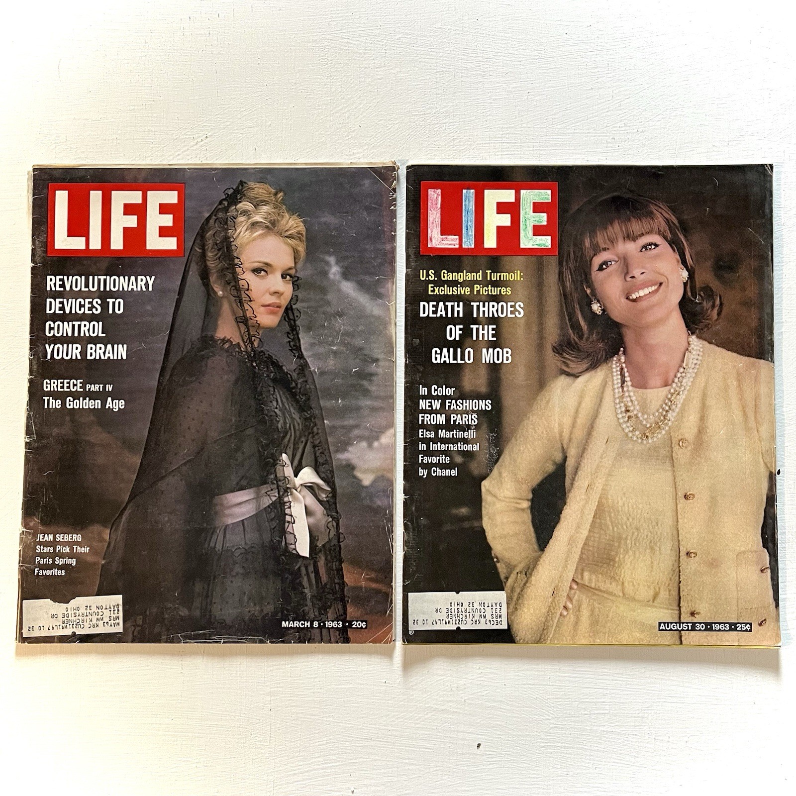 LIFE Magazine Lot March August 1963 Paris Fashion Design Edition Chanel Mob READ