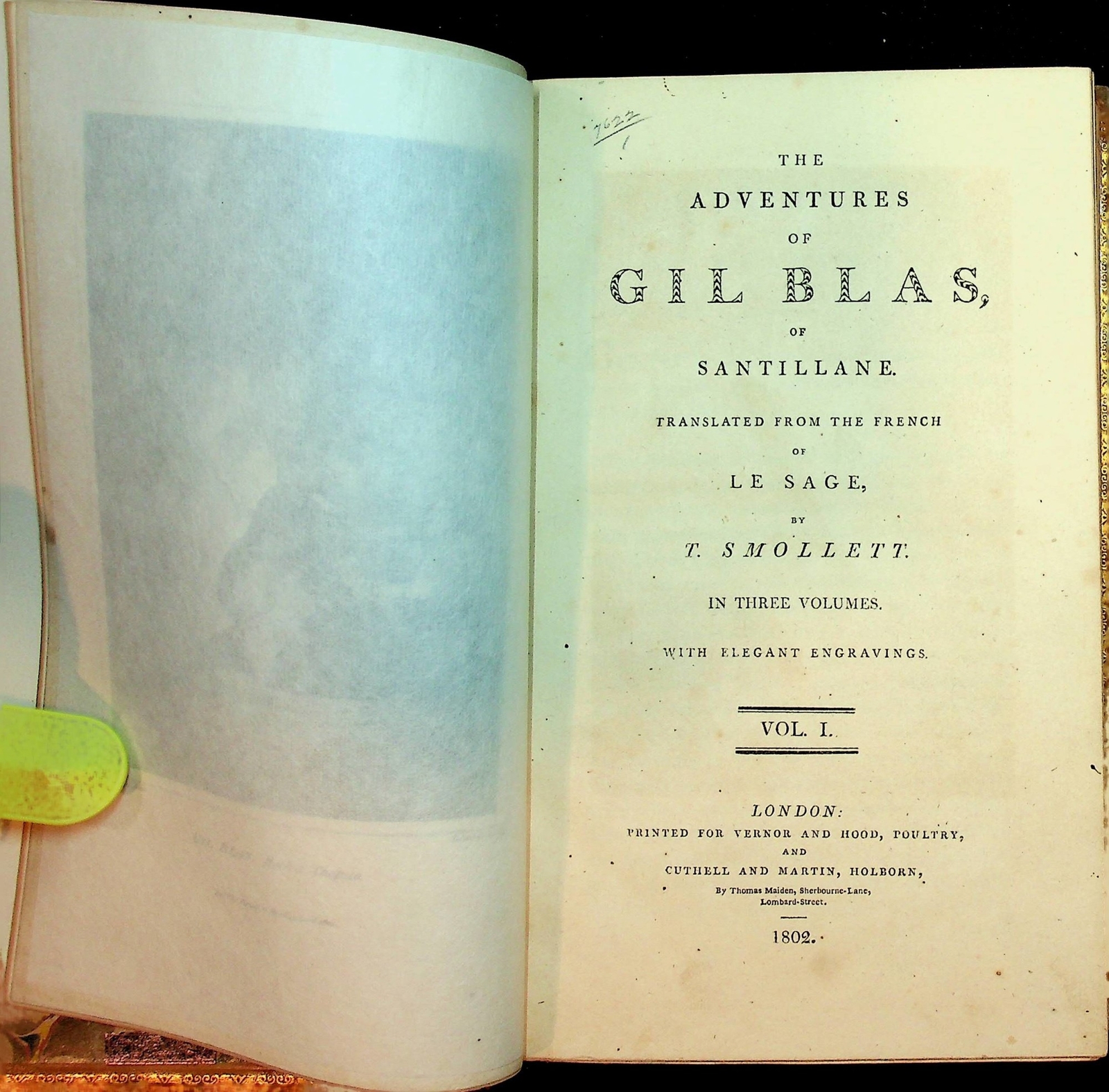 Le Sage, T Smollett / The Adventures of Gil Blas of Santillane 3 vols 1802