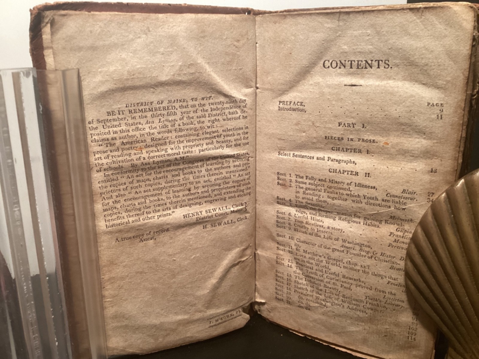 1811 The American Reader – Asa Lyman – Early Portland Maine Imprint