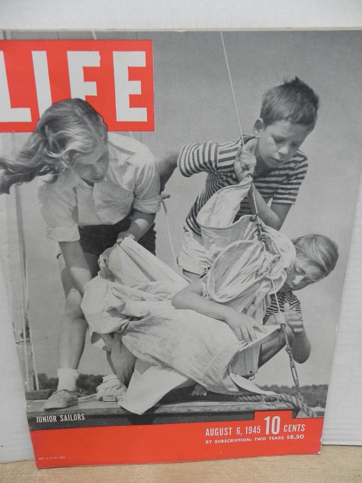 LIFE MAGAZINE – AUGUST 6, 1945 – SHOULDER INSIGNIA, CONEY ISLAND, NAZI
