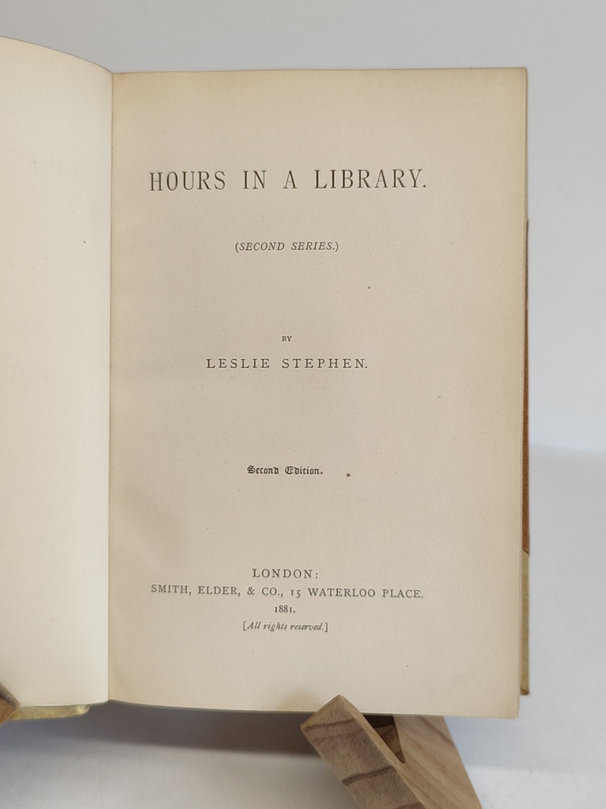 Hours In A Library By Leslie Stephen – 1881 Second edition Leather Smith Elder