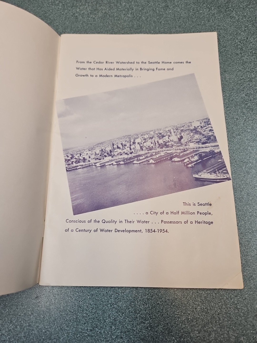 Water Seattle’s Great Heritage Seattle Water Department 1954
