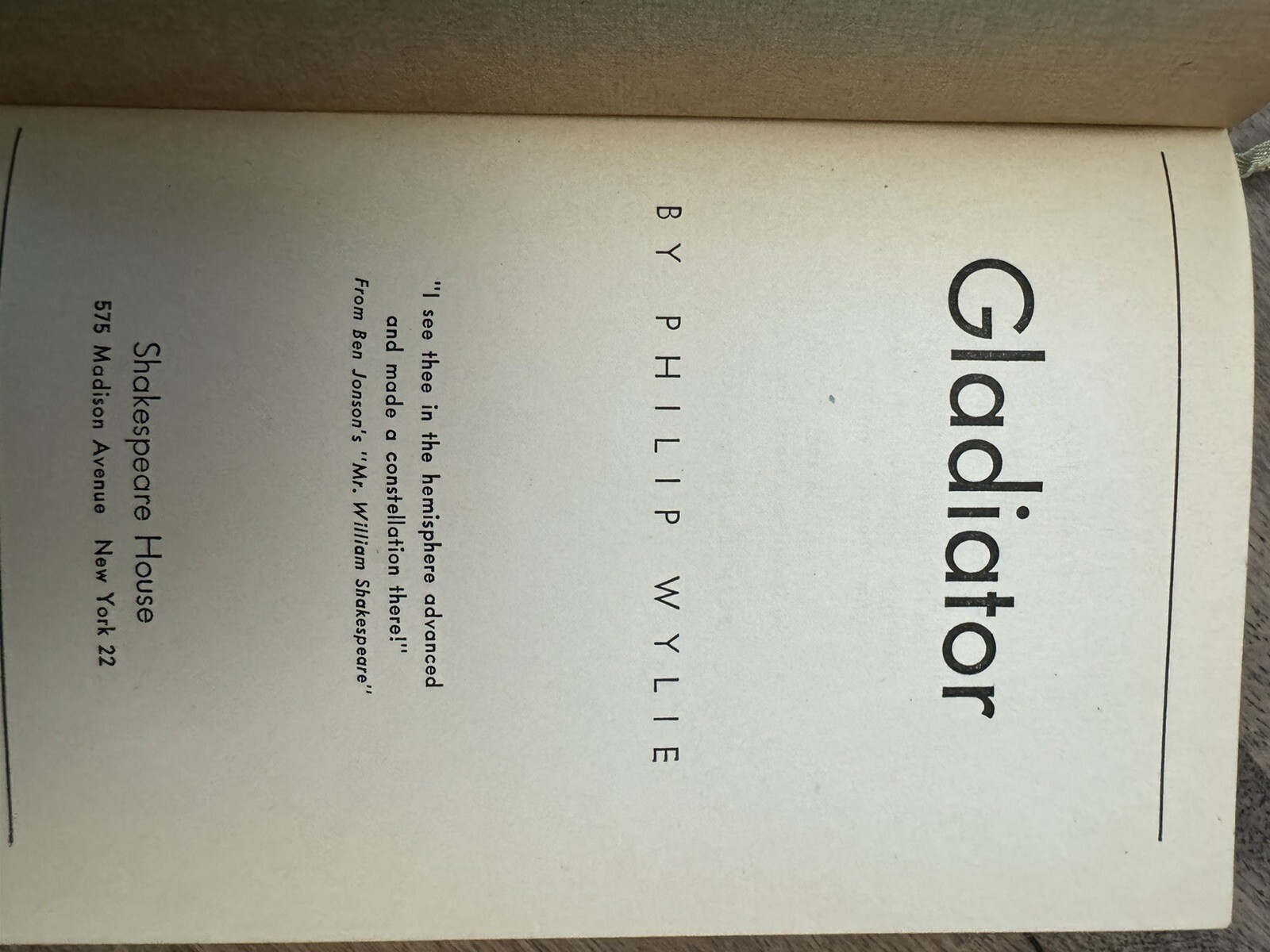 Philip Wylie / GLADIATOR 1951