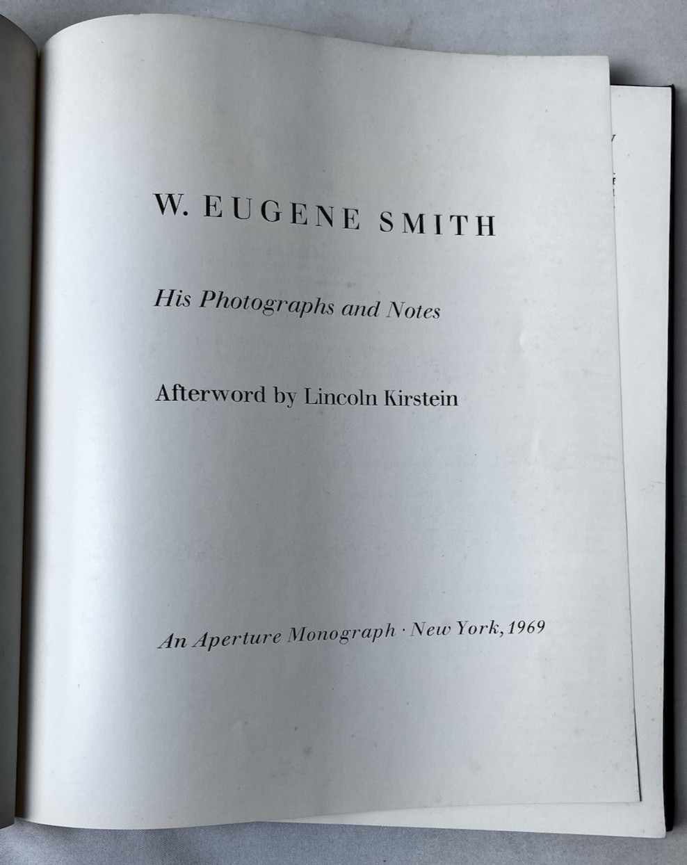 W. Eugene Smith: An Aperture Monograph 1969 HC DJ
