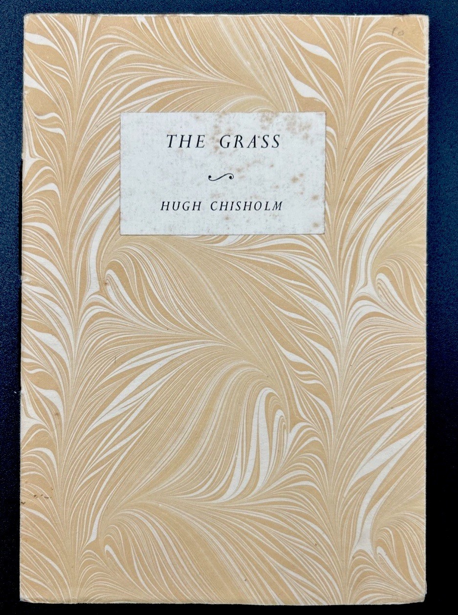 The Grass Poem Hugh Chisholm Limit Printing Super Rare Number 23 Printing