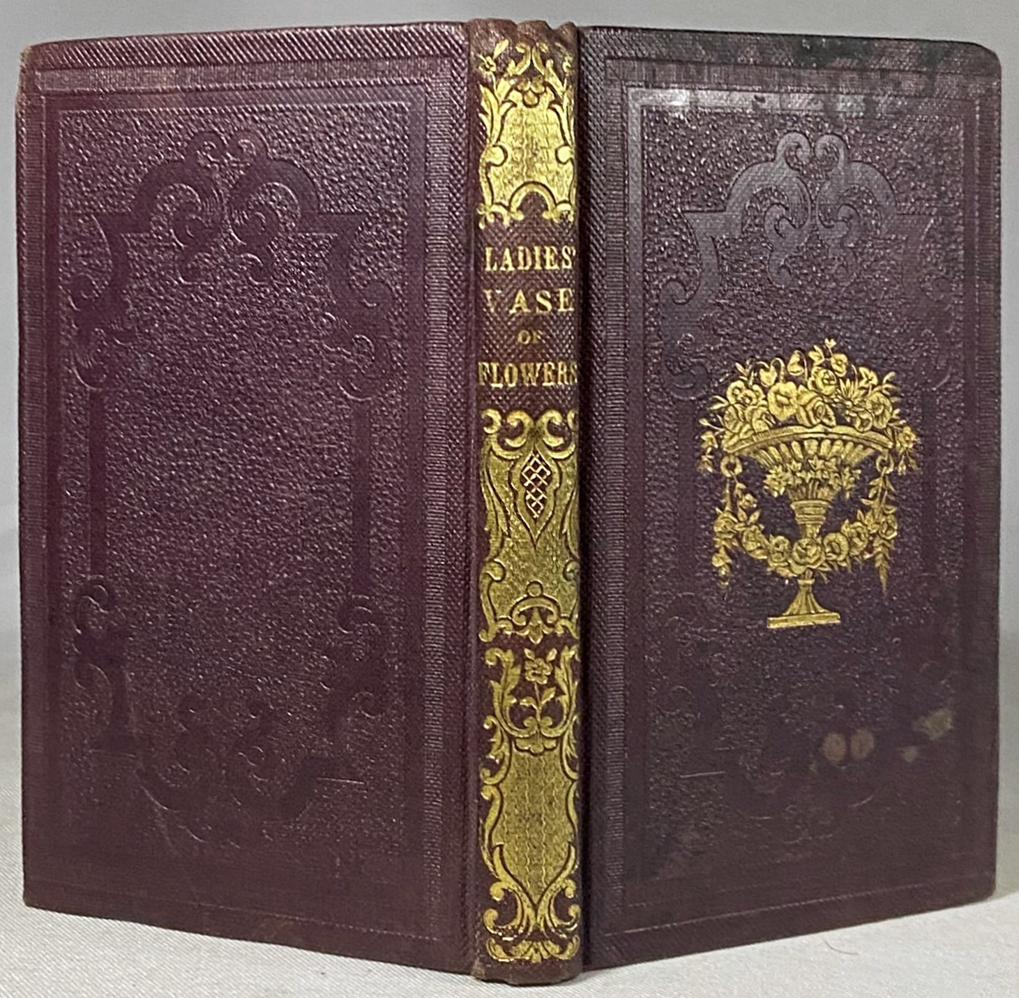 1848 THE LADIES VASE OF WILD FLOWERS Antique NEAR MINIATURE Victorian Gift Book