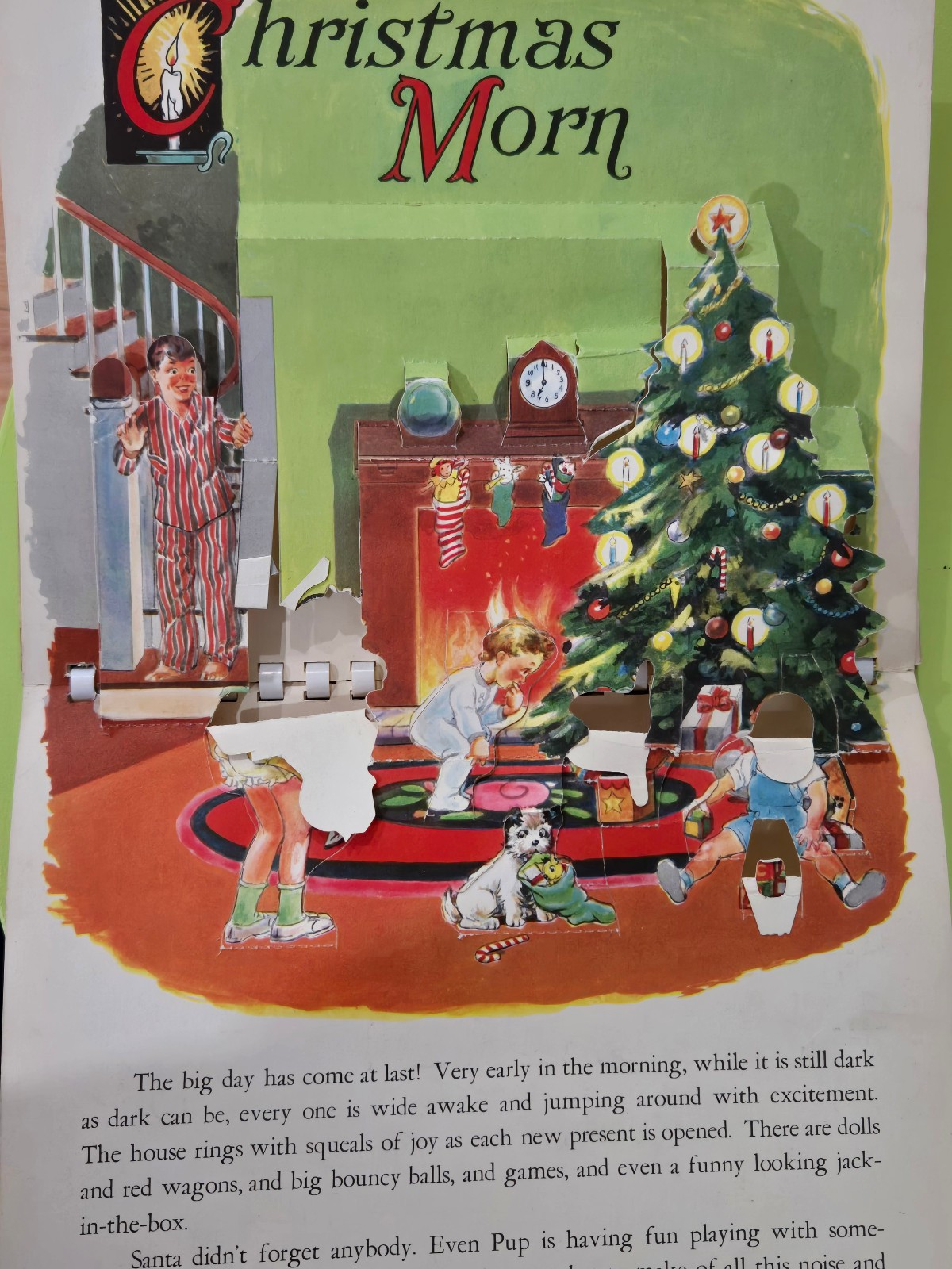 Vintage Christmas Time in Action Pop Up Book 1949