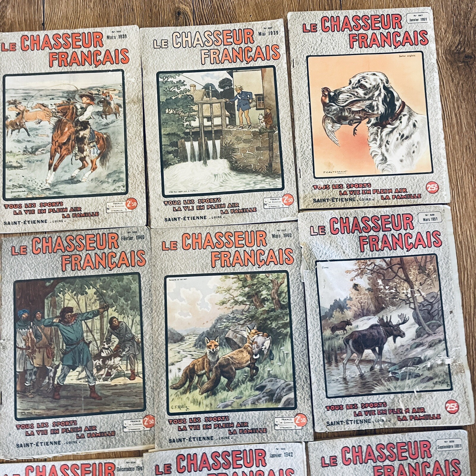 49 x Le Chasseur Français Magazines 1938-1951 WW2 French Hunting Sporting Bundle