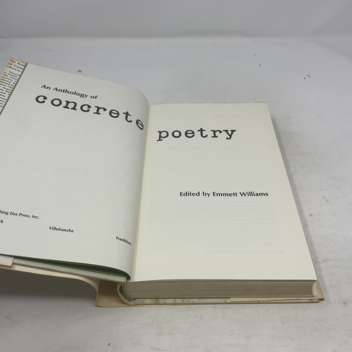 An Anthology of Concrete Poetry by Emmett Williams HC First Edition Very Good 1