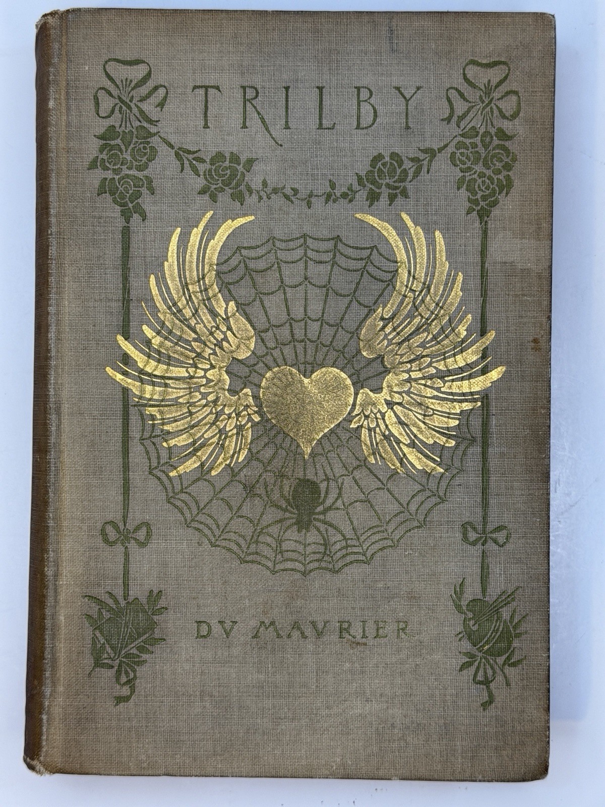 1894 1st US Ed. Trilby George du Maurier w/Author Illus Gilt Heart Spider Web