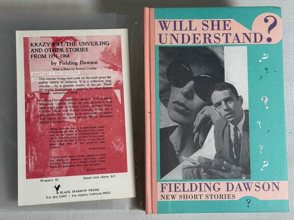 Fielding Dawson Will She Understand Signed Modern First Editing w/RARE Ephemera!