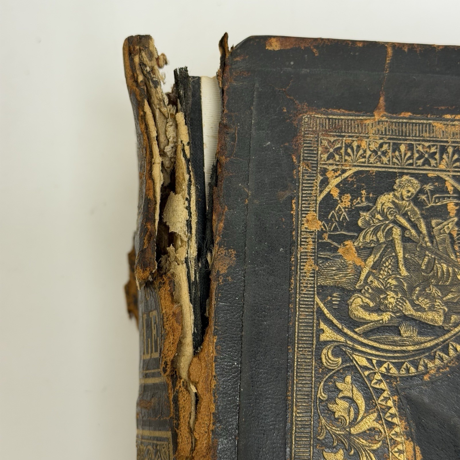 Antique 1895 Leather Bound Combination Edition Old & New Testament Family Bible