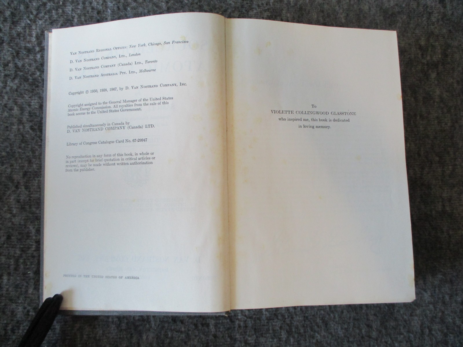 ATOMIC ENERGY SOURCEBOOK 1967 Glasstone-ORAU HC- OAK RIDGE ATOMIC OWNED BOOK