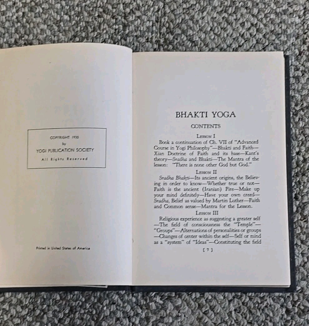 A Series of Lessons In Bhakti Yoga by Bhikshu – 1930 – Hinduism – Lily Dale N.Y.