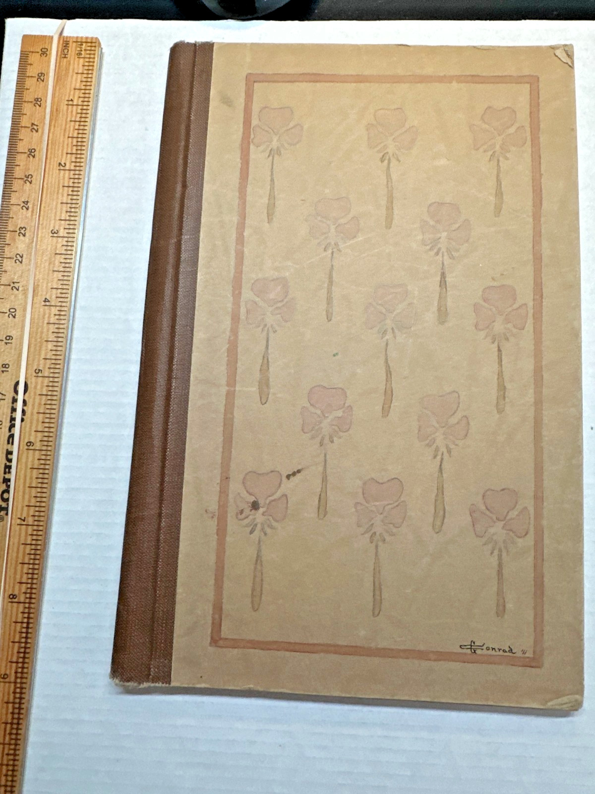 1914 Grace Conrad Bookbinding Student Notebook Handwritten Manuscript Ephemera