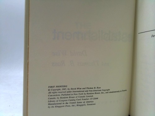 The espionage establishment (1st Ed) by david wise