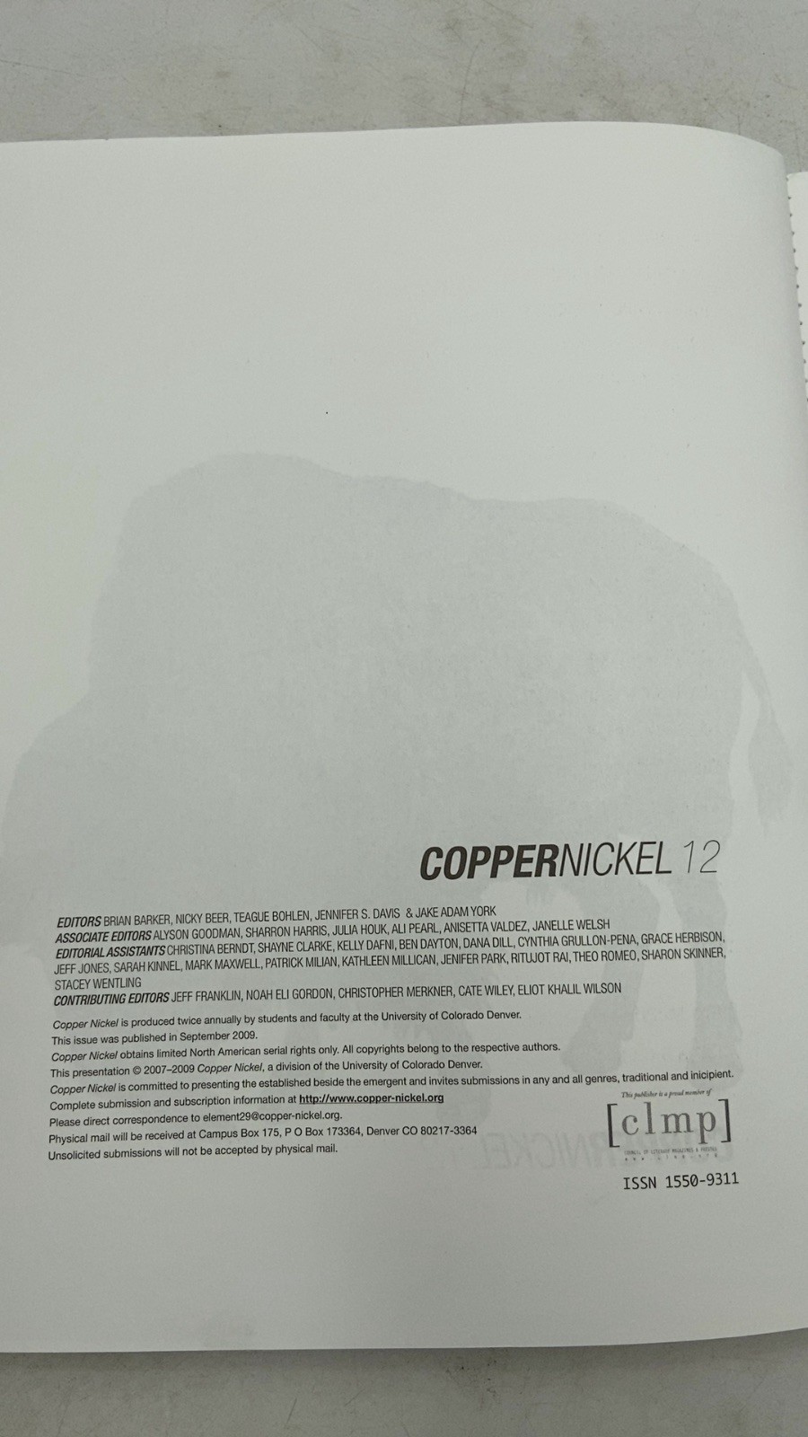 Copper Nickel 12 Brian Barker, Nicky Beer, Teague Bohlen, Jennifer S. Davis &…