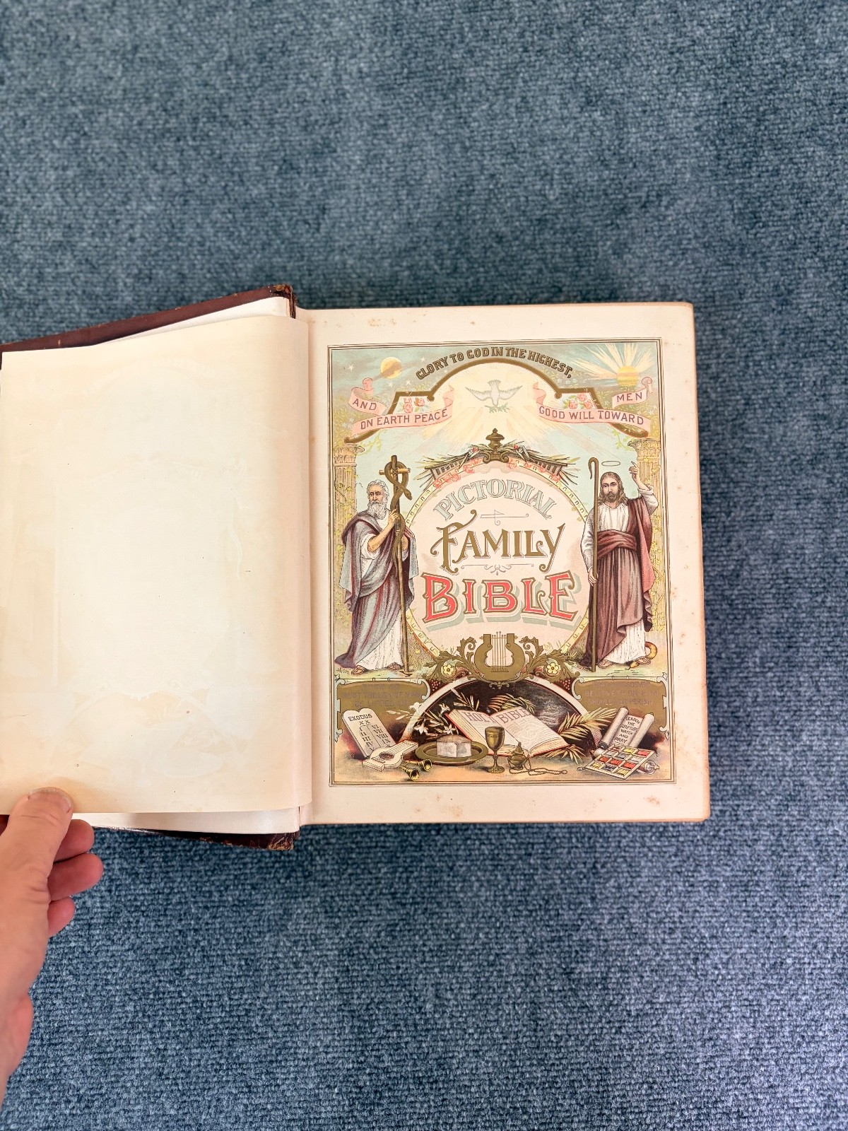 PICTORIAL BIBLE,PARALLEL,OLD & NEW TESTAMENT,COMPLETE CONCORDANCE 1885 Illust