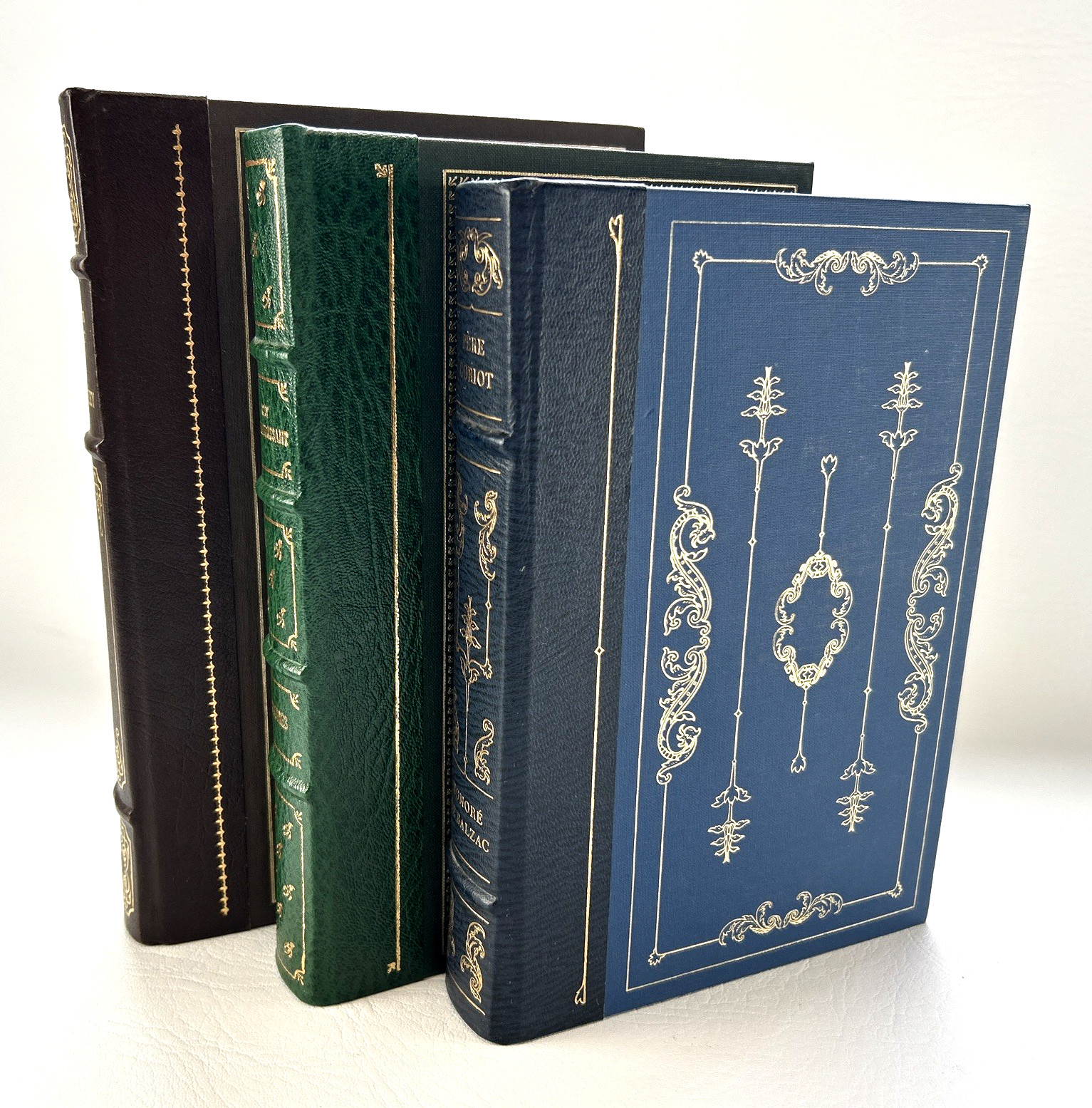 Lot 3 Franklin Library Classics Leather Bound Books Walter Scott Waverley Balzac