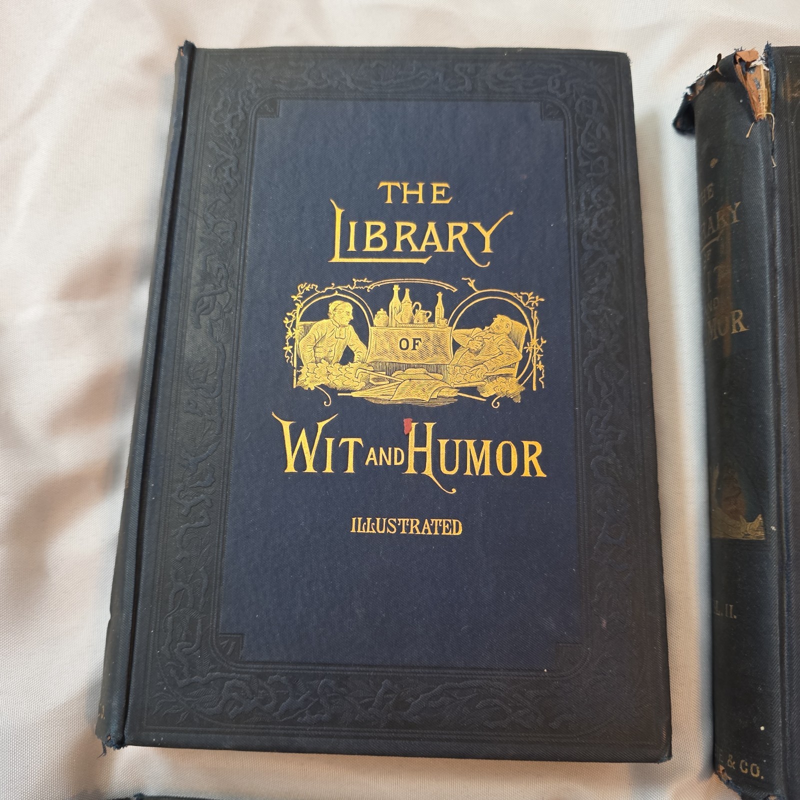 Vintage 1894 THE LIBRARY OF WIT AND HUMOR Lot 4 Volumes 1, 2, 4, 5 Antique Gilt