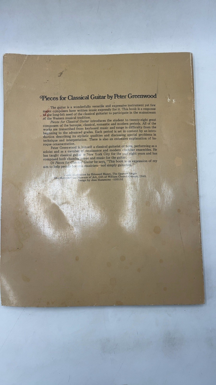 Pieces for Classical Guitar Peter Greenwood Paperback 1972