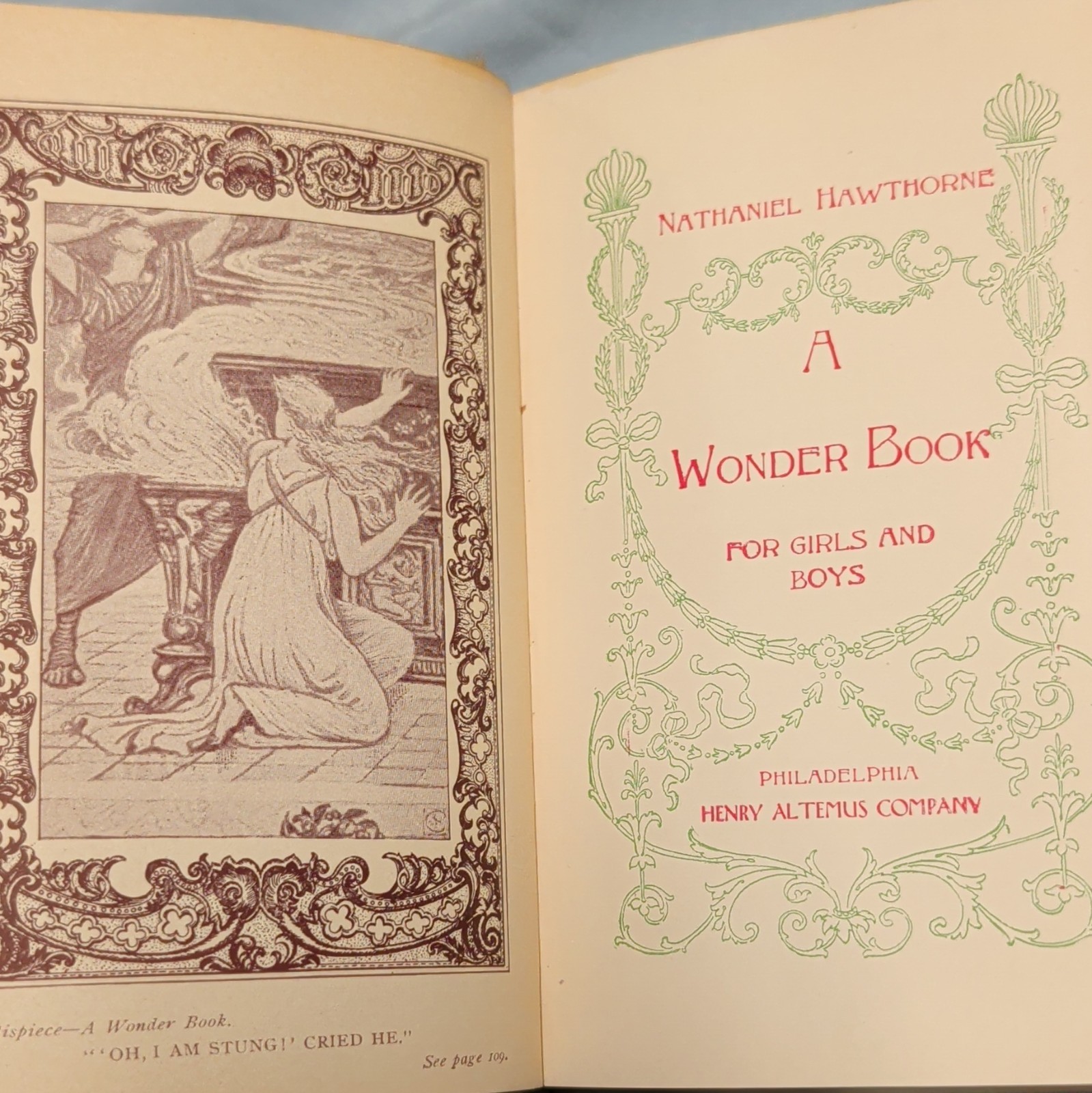 Nathaniel Hawthorne A Wonder Book for Girls and Boys HC Illustrated Altemus