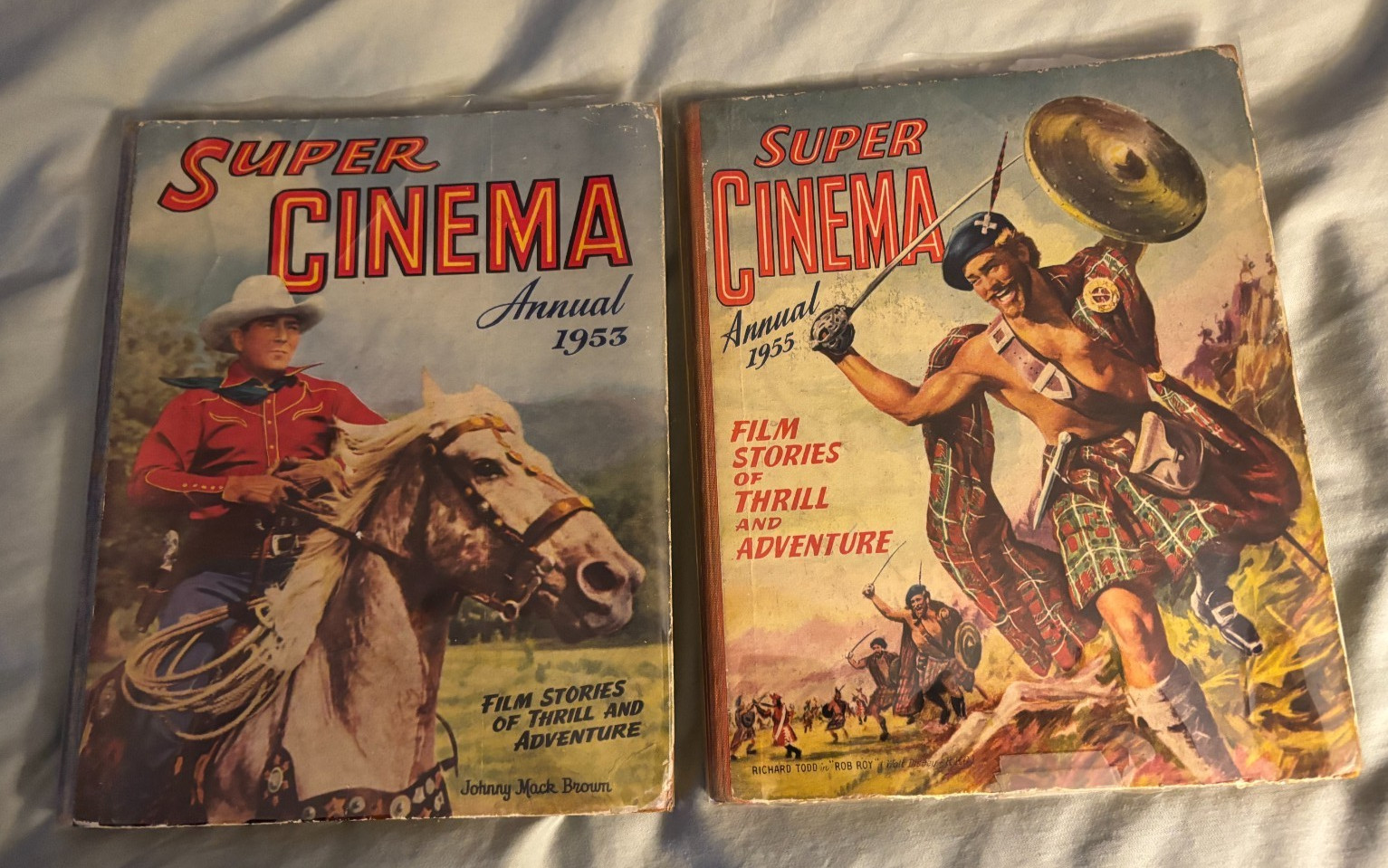 1953 & 1955 UK Super Cinema Annual – movie tie-in VG Man from Planet X sci-fi