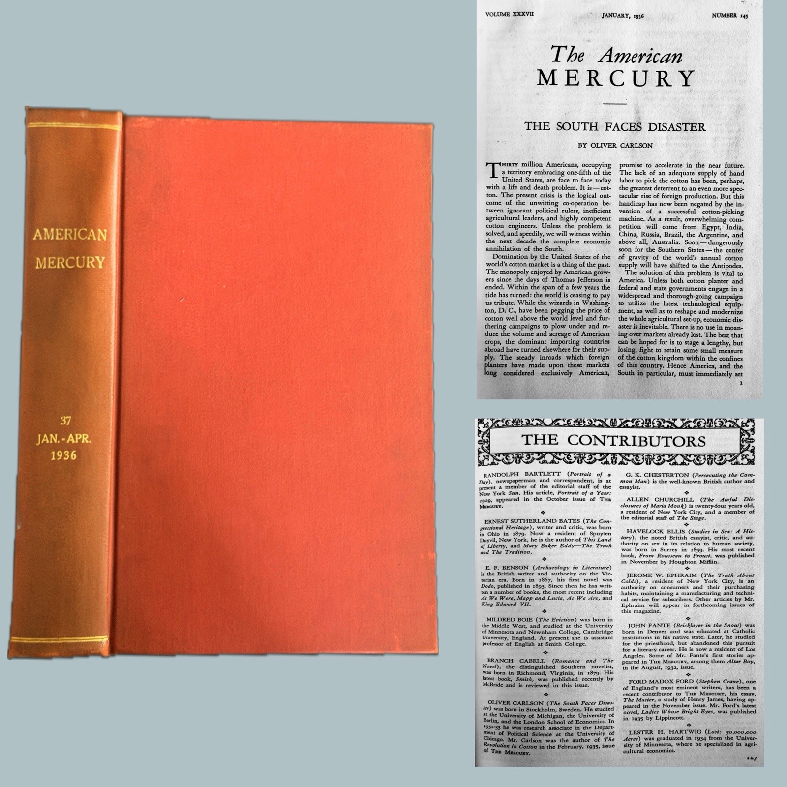 American Mercury Vol 37 Jan-Apr 1936 HC Bound Mencken Magazine