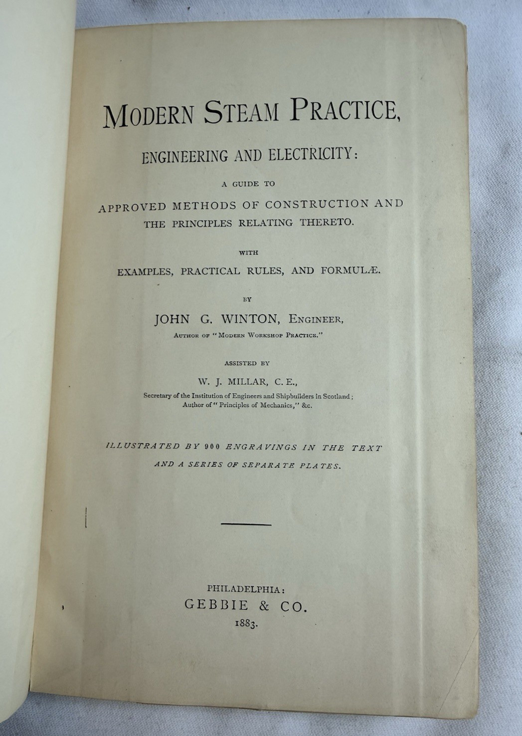 Modern Steam Practice and Engineering, Vol 3 by John G Winton, 1883 Hardcover