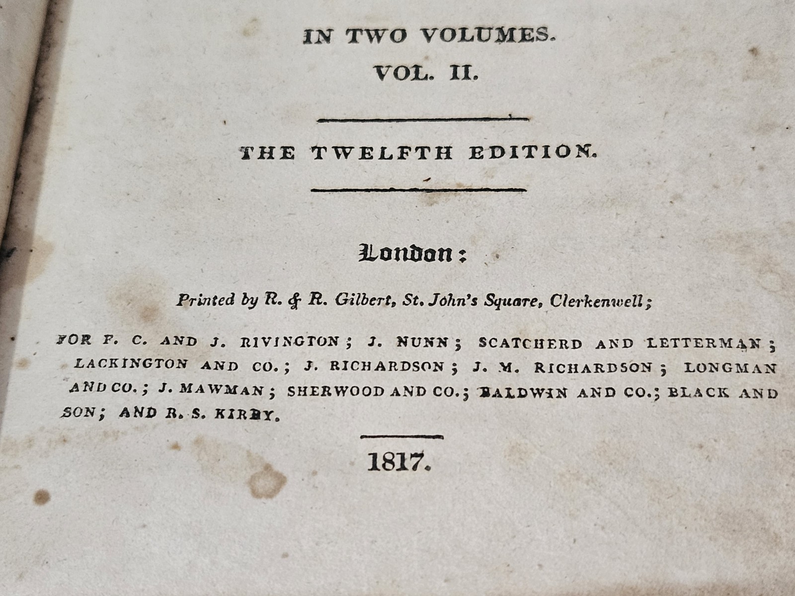 1817 DISSERTATIONS ON THE PROPHECIES by THOMAS NEWTON Volume 2 Only – Ships Free