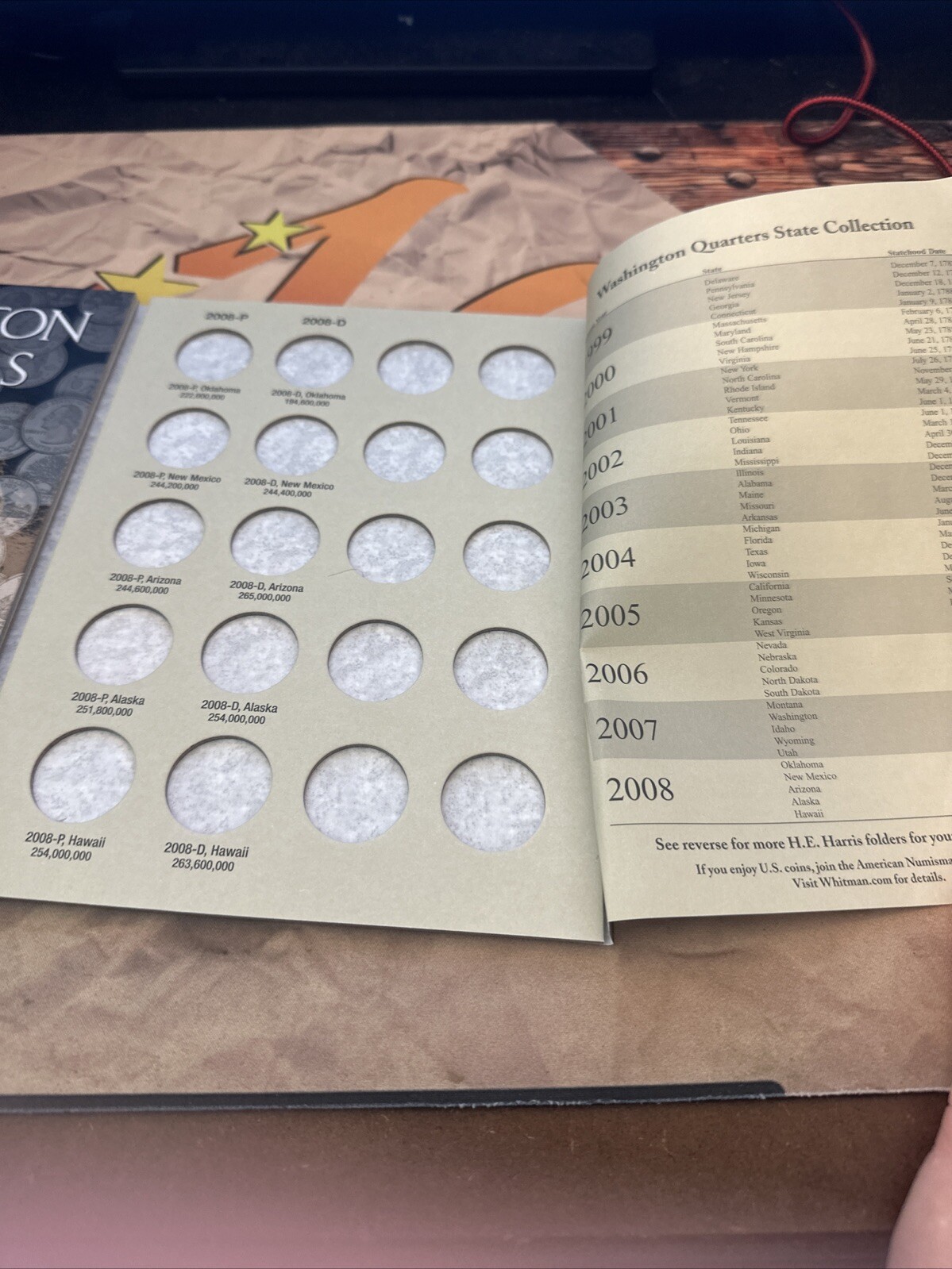 H.E. Harris Washington State Quarter Collection Vol #2 2004-2008 Coin Folder NEW
