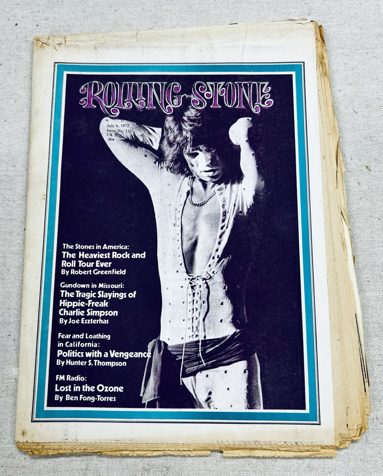 Rolling Stone Issue 112 July 1972 Mick Jagger Rolling Stones Tour Cover