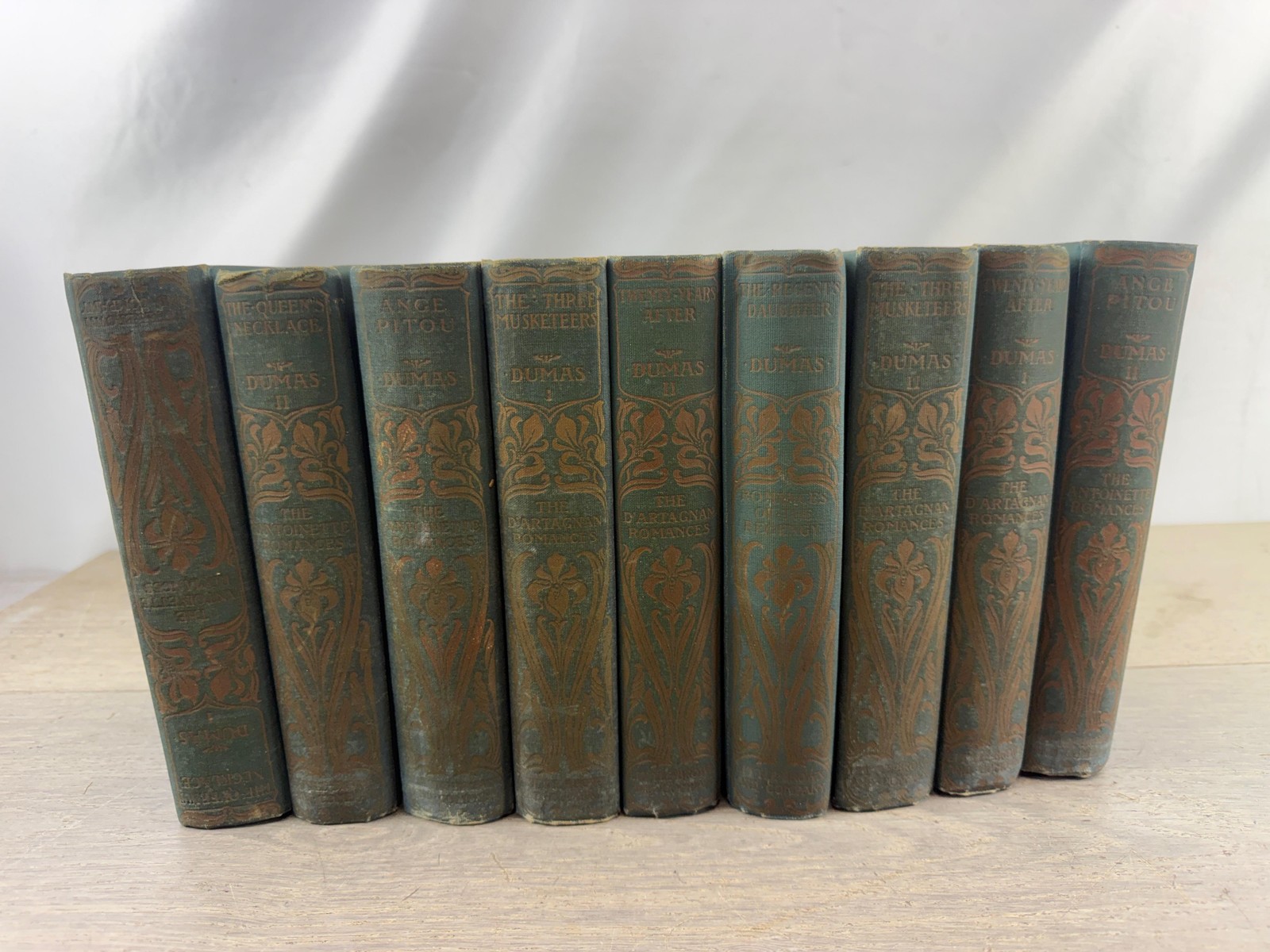 Vintage 1893 Romances Of Alexandre Dumas 9-Vol Set Little Brown HC Gilt First Ed